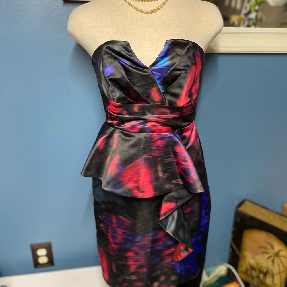 NWT Parker Black Makani Butterfly Print Peplum Dress - Picture 7 of 14
